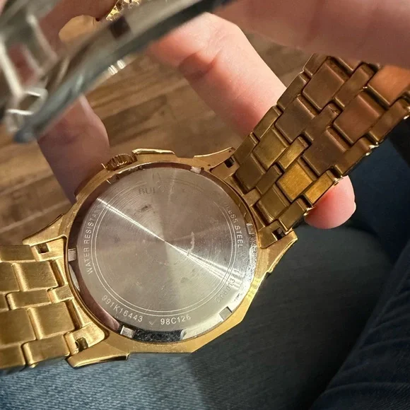 Bulova Gold Tone Crystal Men's Chronograph Watch - Picture 6 of 11